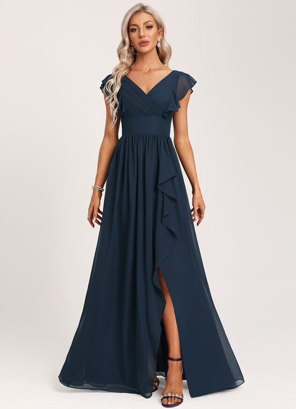 Robe Trapèze Mousseline Fendue - gallery 6