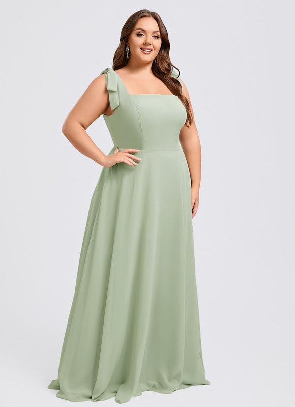 Robe Trapèze Élégante Vert Clair - gallery 7