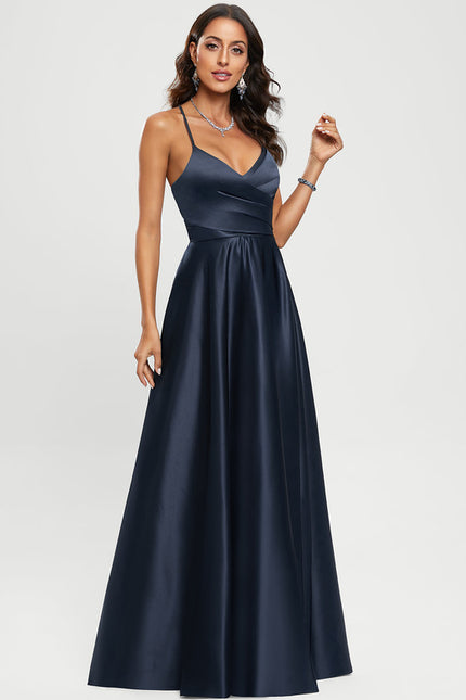 Robe Trapèze Éclat Satiné Doré - gallery 5