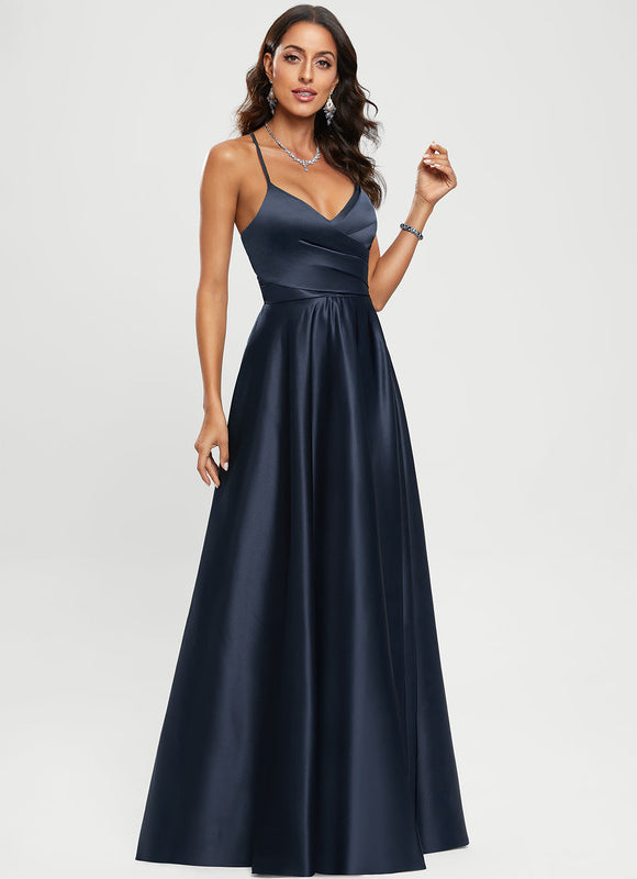 Robe Trapèze Éclat Satiné Doré - gallery 5