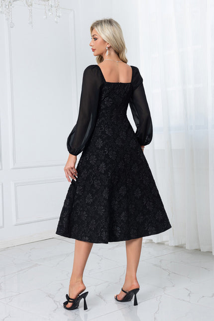 Robe Trapèze Couture Noir - gallery 2