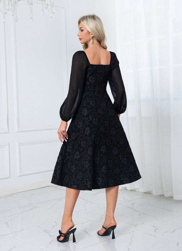 Robe Trapèze Couture Noir - gallery 2