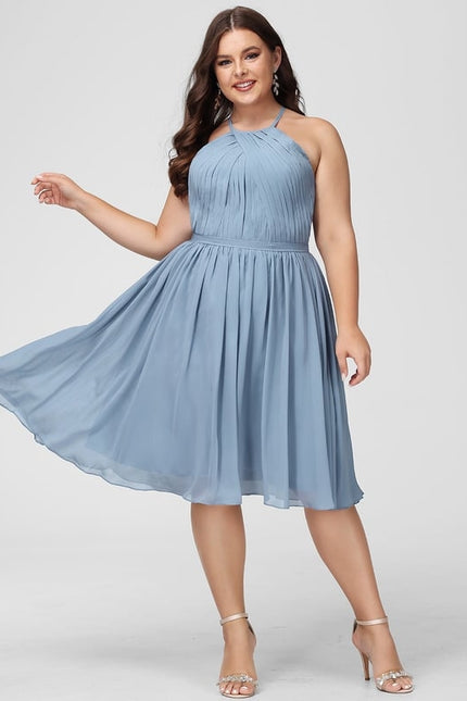 Robe Trapèze Bleu Nuage - gallery 6
