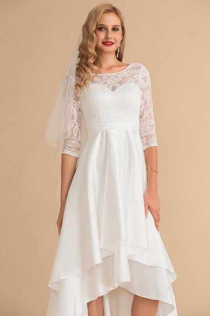Robe Trapèze Élégance Dentelle Satinée - gallery 3