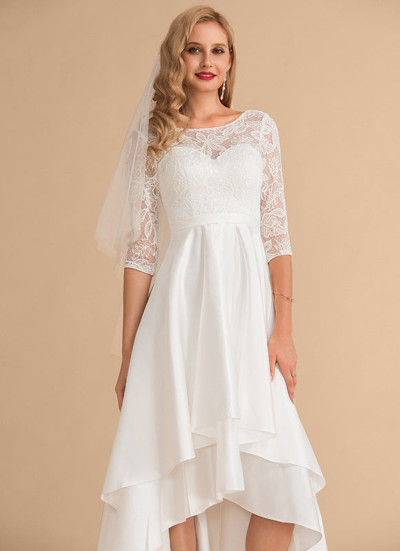 Robe Trapèze Élégance Dentelle Satinée - gallery 3