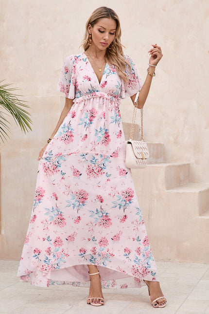 Robe Trapèze Fleur Rose Éthérée - gallery 3