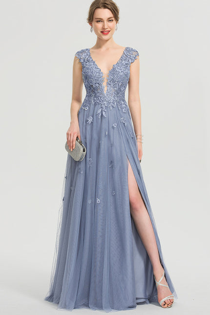 Robe Trapèze Élégance Grise Tulle