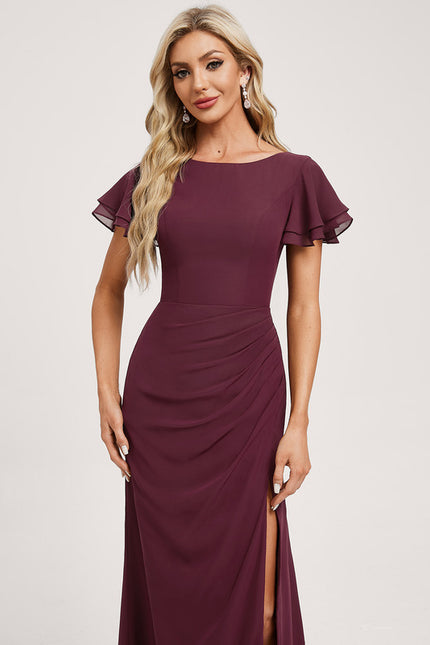 Robe Trapèze Bordeaux Fluide - gallery 1