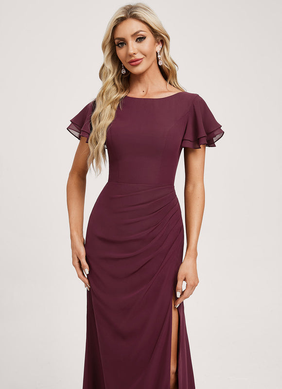Robe Trapèze Bordeaux Fluide - gallery 1
