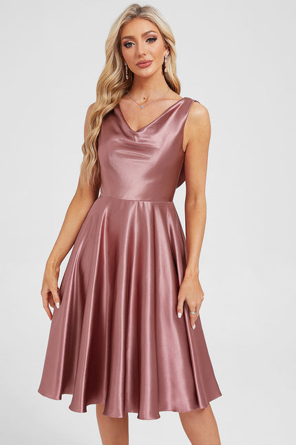 Robe Trapèze Satin Fluide Luxe - gallery 4