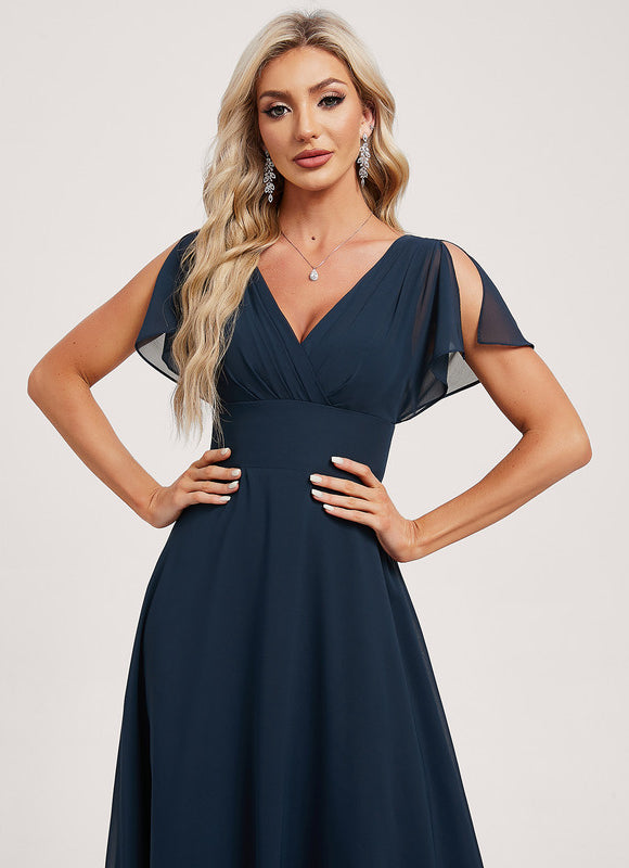 Robe Trapèze Longue Beige Élégante - gallery 3