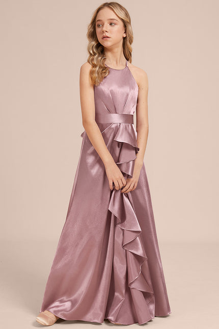 Robe Trapèze Satin Lilas Élégante - gallery 3