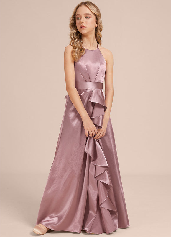 Robe Trapèze Satin Lilas Élégante - gallery 3