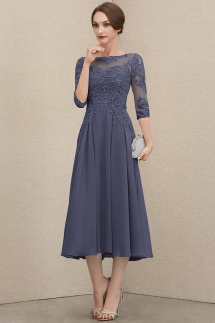 Robe Trapèze Gris Lumineux Élégance - gallery 5