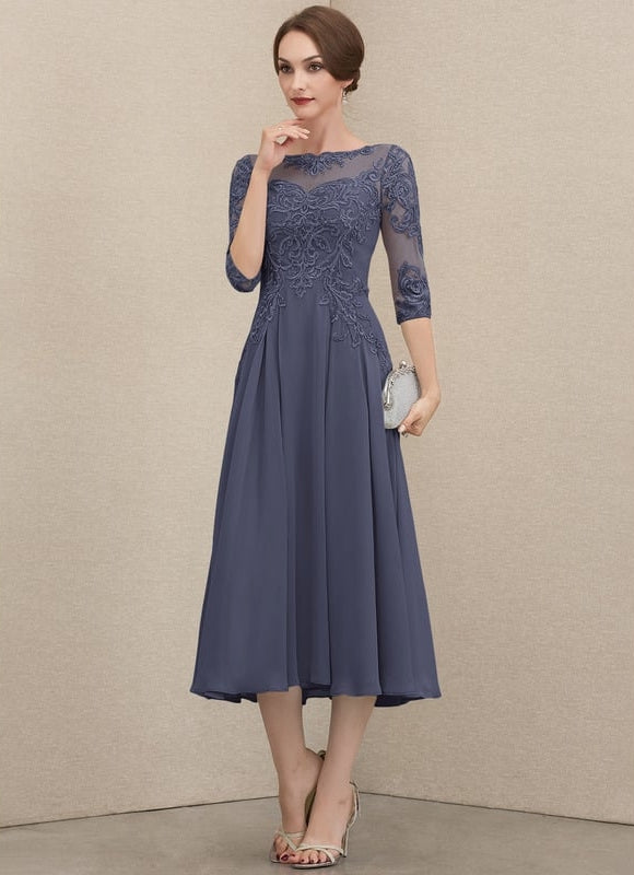 Robe Trapèze Gris Lumineux Élégance - gallery 5