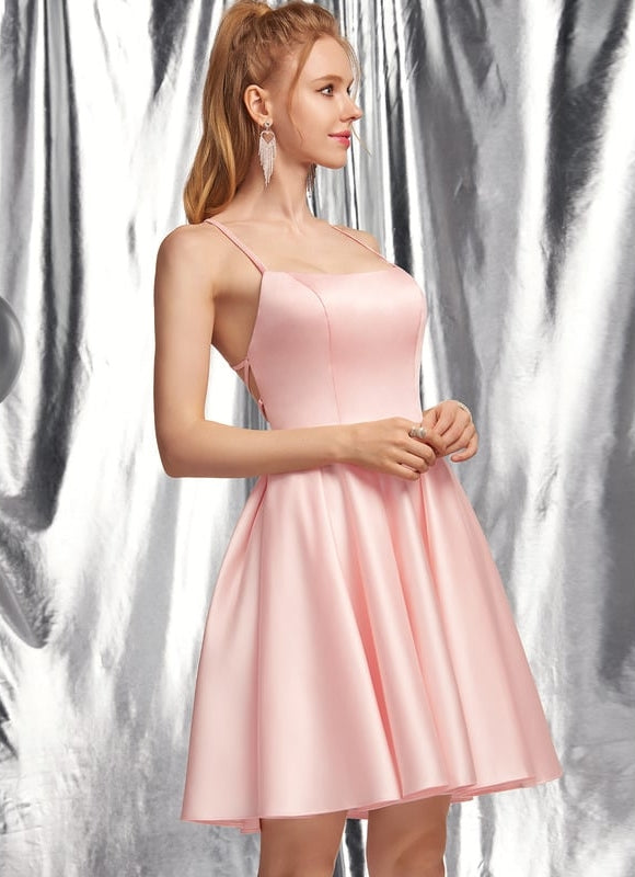 Robe Trapèze Rêve Rosé Satiné - gallery 3