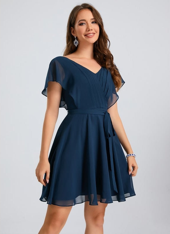 Robe Trapèze Marine Éthérée - gallery 4