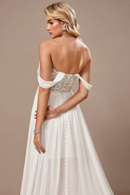 Robe Trapèze Élégance Blanche Vaporeuse - gallery 5