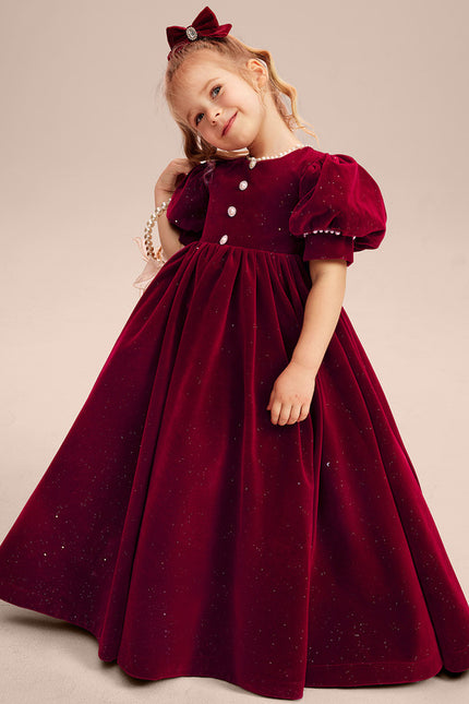 Robe Trapèze Velours Rubis - gallery 4