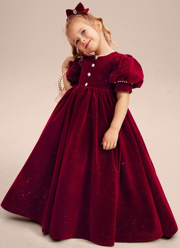 Robe Trapèze Velours Rubis - gallery 4