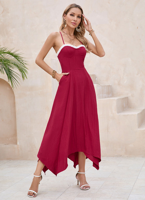 Robe Trapèze Maxi Bordeaux Chic - gallery 3