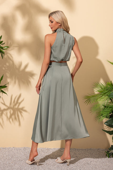 Robe Trapèze Rose Satinée - gallery 4
