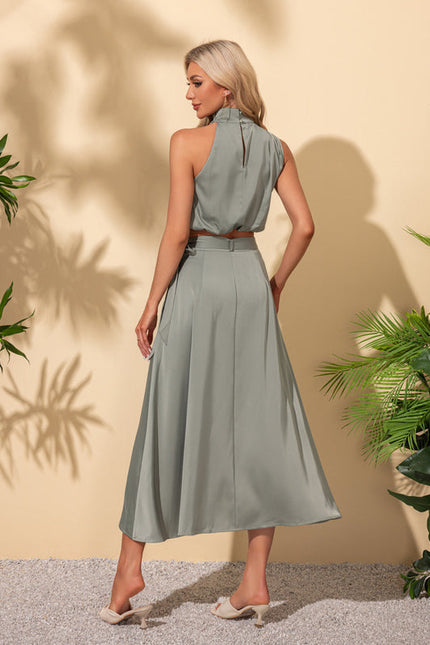 Robe Trapèze Rose Satinée - gallery 4