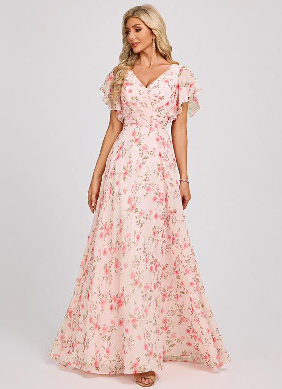 Robe Trapèze Mousseline Fendue - gallery 1