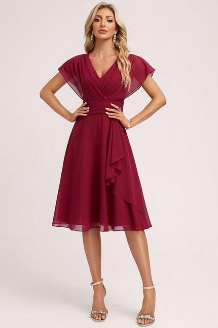 Robe Trapèze Vaporeuse Rubis - gallery 1