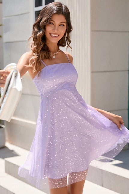 Robe Trapèze Étoilée Lavande