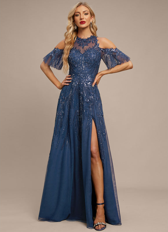 Robe Trapèze Satinée Azur - gallery 3