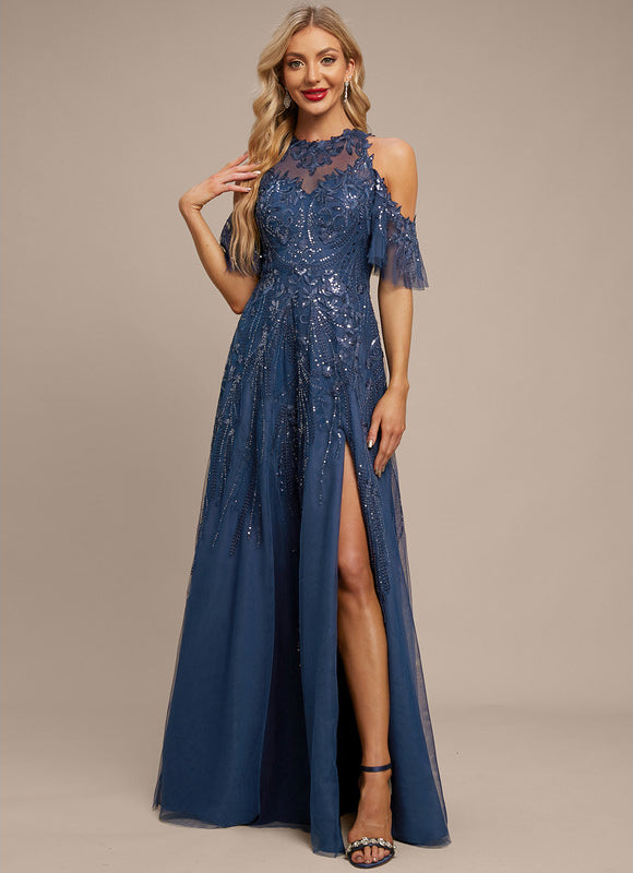 Robe Trapèze Satinée Azur - gallery 4
