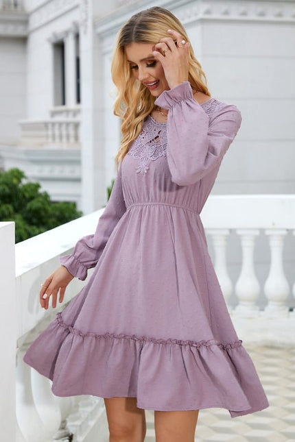 Robe Trapèze Dentelle Marine - gallery 2