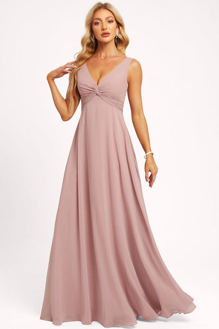 Robe Trapèze Longue Beige Élégante - gallery 4