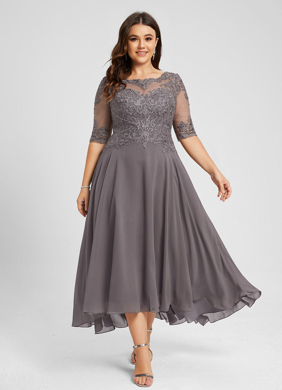 Robe Trapèze Élégance Grise Satinée - gallery 7