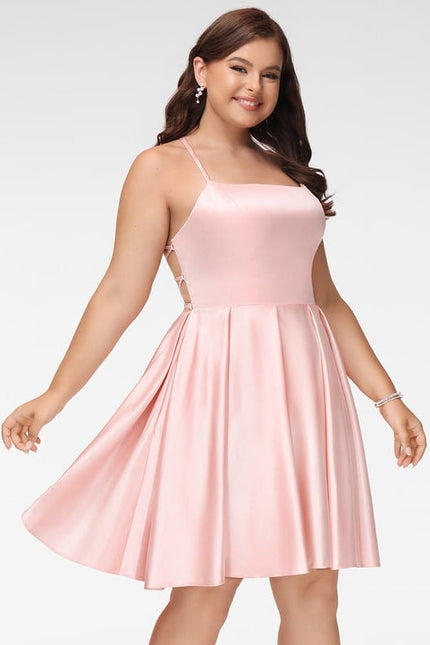 Robe Trapèze Rêve Rosé Satiné - gallery 5
