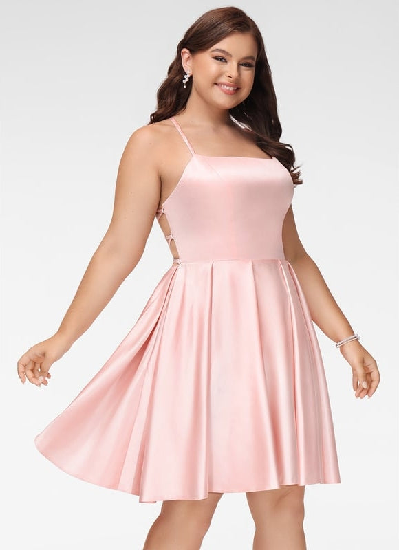 Robe Trapèze Rêve Rosé Satiné - gallery 5