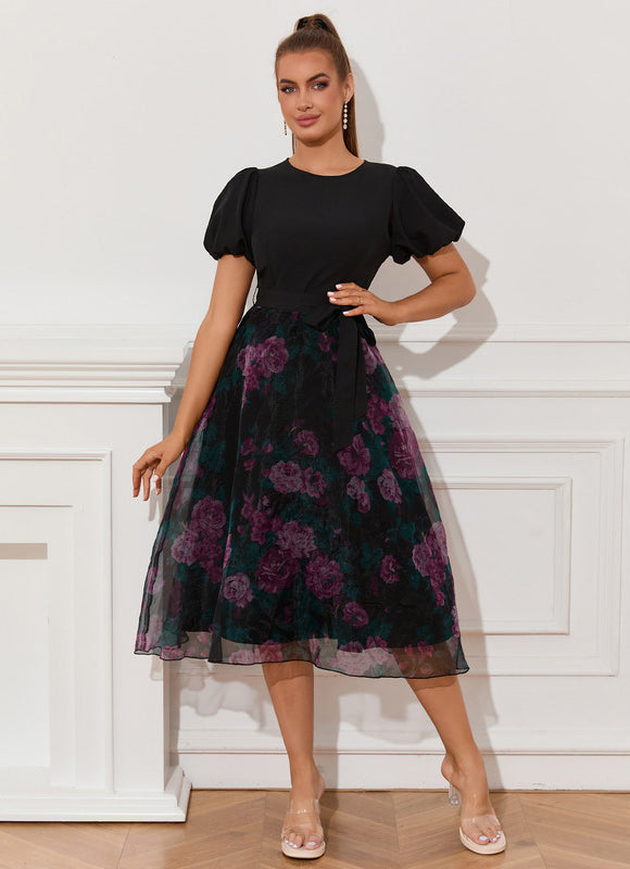 Robe Trapèze Fleurie Élégance - gallery 5
