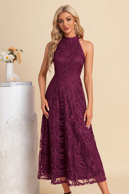 Robe Trapèze Violette Dentelle - gallery 5