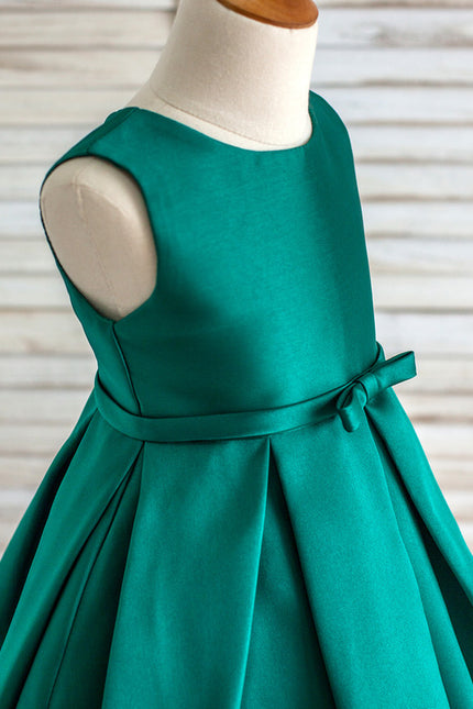 Robe Trapèze Satin Vert Poudré - gallery 6