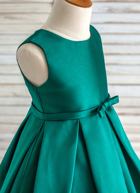 Robe Trapèze Satin Vert Poudré - gallery 6