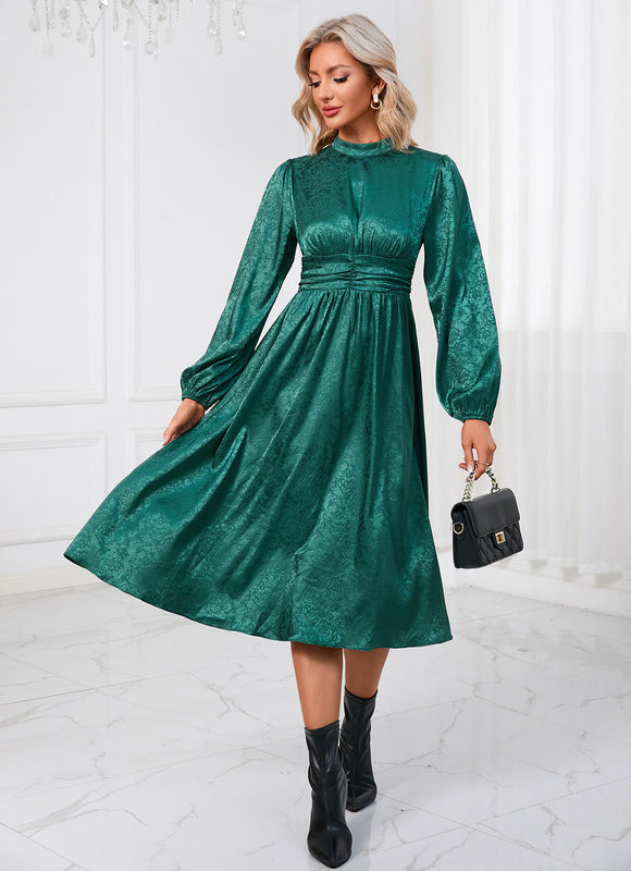 Robe Trapèze Émeraude Légère - gallery 6