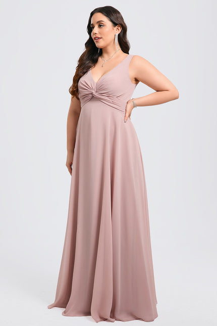 Robe Trapèze Longue Beige Élégante - gallery 7