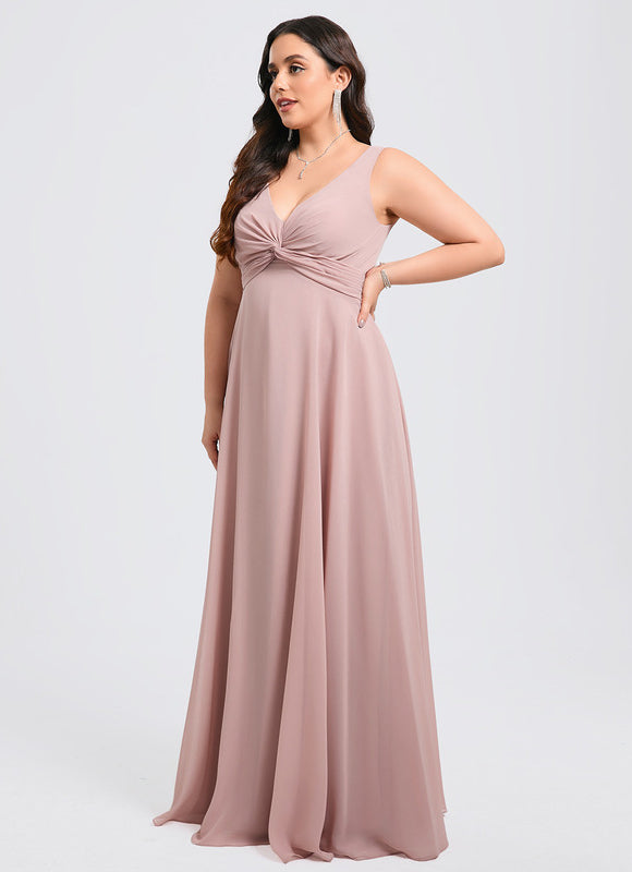 Robe Trapèze Longue Beige Élégante - gallery 7