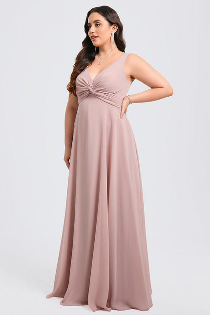 Robe Trapèze Longue Beige Élégante - gallery 7