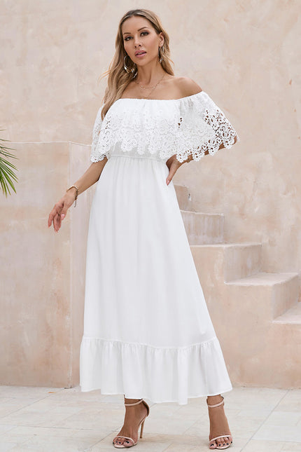 Robe Trapèze Blanche Bohème - gallery 2