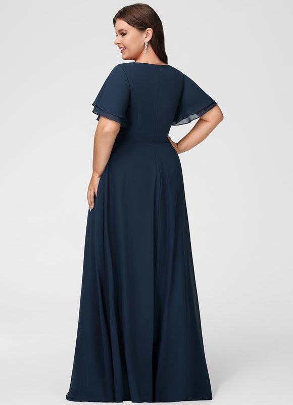 Robe Trapèze Longue Beige Élégante - gallery 7