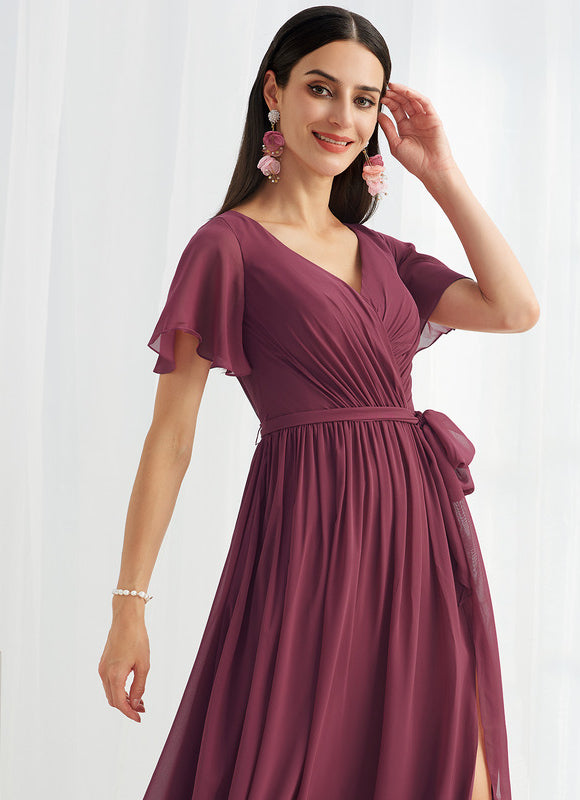 Robe Trapèze Longue Beige Élégante - gallery 2
