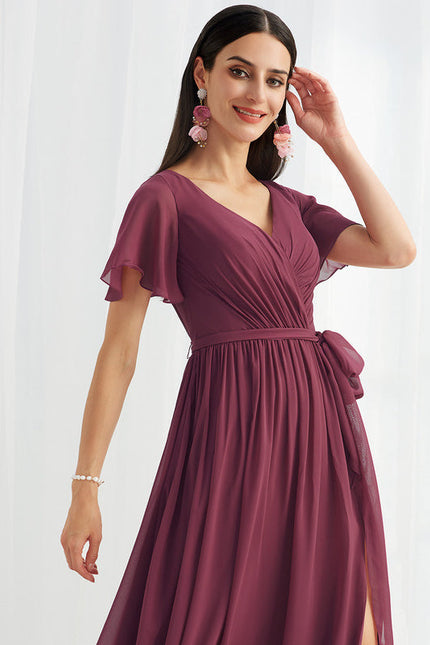 Robe Trapèze Longue Beige Élégante - gallery 2