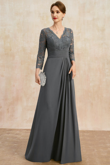 Robe Trapèze Gris Élégance Drapée